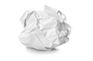 crumpled paper ball