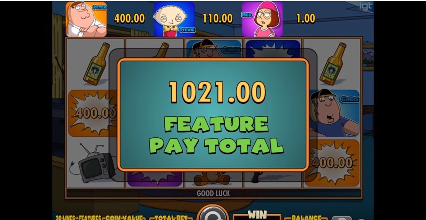 Family Guy Slot by IGT - Feature Payout