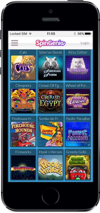 Spin Genie Casino Games on Mobile