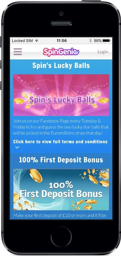 Spin Genie Casino Promotions on Mobile