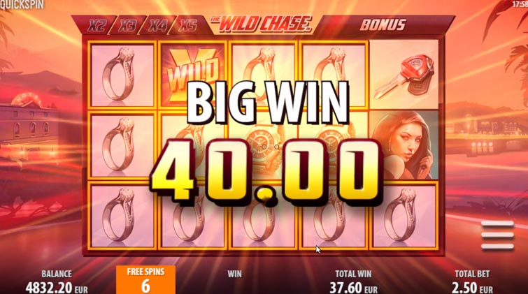 Wild Chase Quickspin Slot Big Win